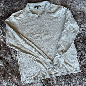 Robert Barakett cotton/cashmere Gray Polo Sweater